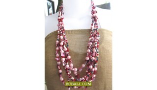 bali handmade necklaces beads multi strand long 